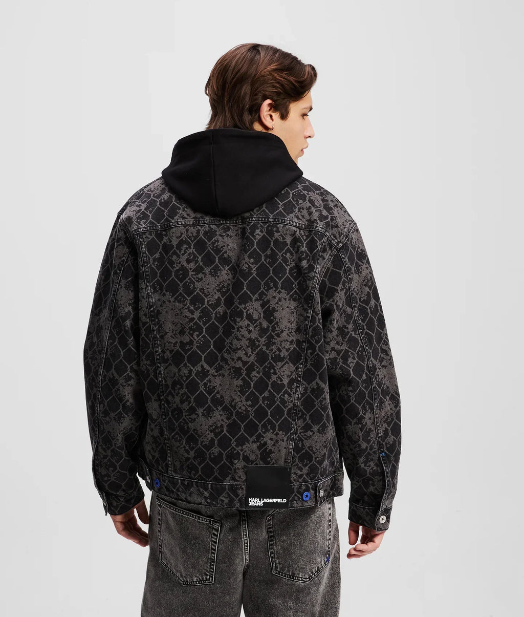 KARL ALL-OVER PRINT DENIM JACKET