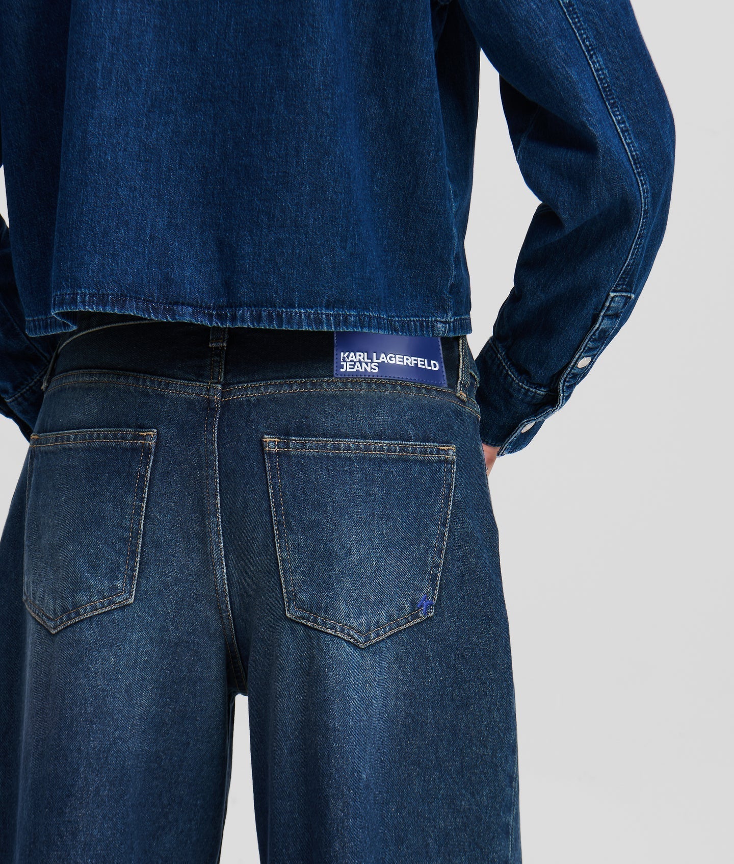 KARL LOW-RISE WIDE-LEG JEANS